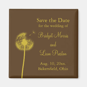 Yellow Best Wishes! Save the Date Magnet