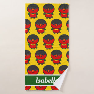 Yellow-bibbed Lory Bath Towel