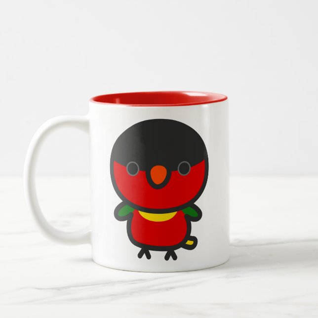 Yellow-bibbed Lory Two-Tone Coffee Mug (Left)
