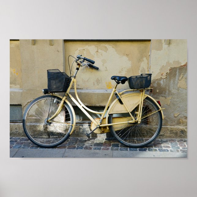 Yellow Bicycle, Copenhagen, Denmark Poster (Front)