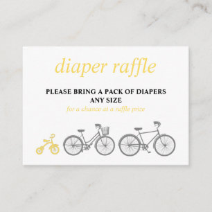 Yellow Bicycle Diaper Raffle Enclosure Card