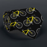Yellow bicycle on black tie<br><div class="desc">Yellow bike on black background.
Background colour can be changed.</div>