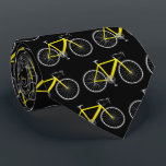 Yellow bicycle on black tie<br><div class="desc">Yellow bike on black background.
Background colour can be changed.</div>
