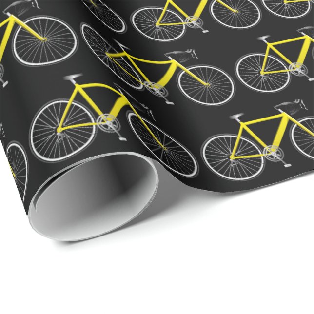 yellow bicycle on black wrapping paper (Roll Corner)