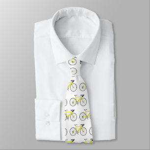yellow bicycle on white tie
