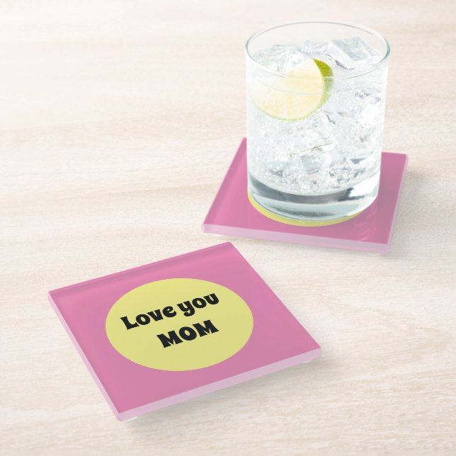 Yellow Big Dot Glass Coaster (Angled)