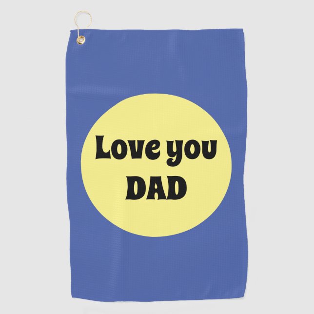 Yellow Big Dot Square Sticker Golf Towel (Front)