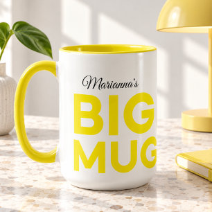 Yellow Big Mug Huge Mug Script Custom Name