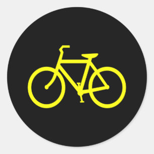 Yellow  Bike Classic Round Sticker