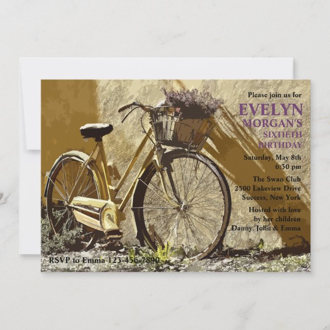 Yellow Bike Invitation (Front)