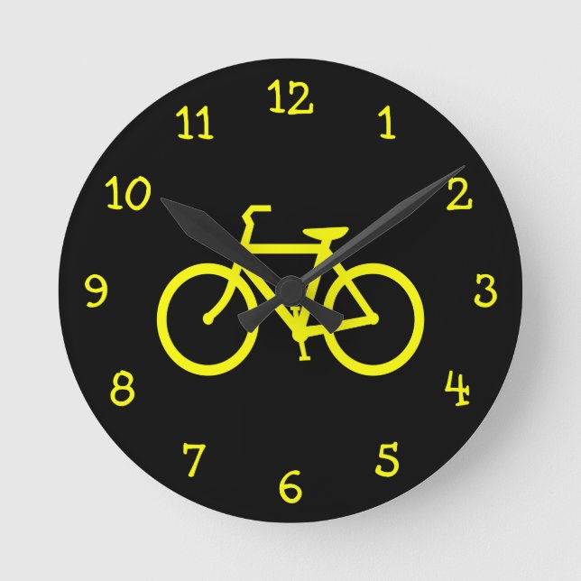 Yellow  Bike Round Clock (Front)