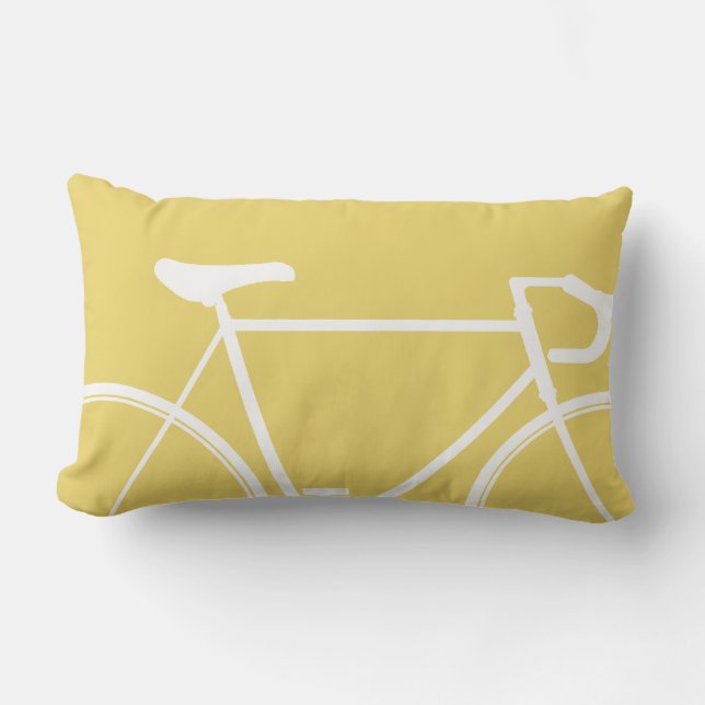 Yellow bike throw pillow (Front)
