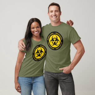Yellow Bilingual Biohazard Symbol T-Shirt