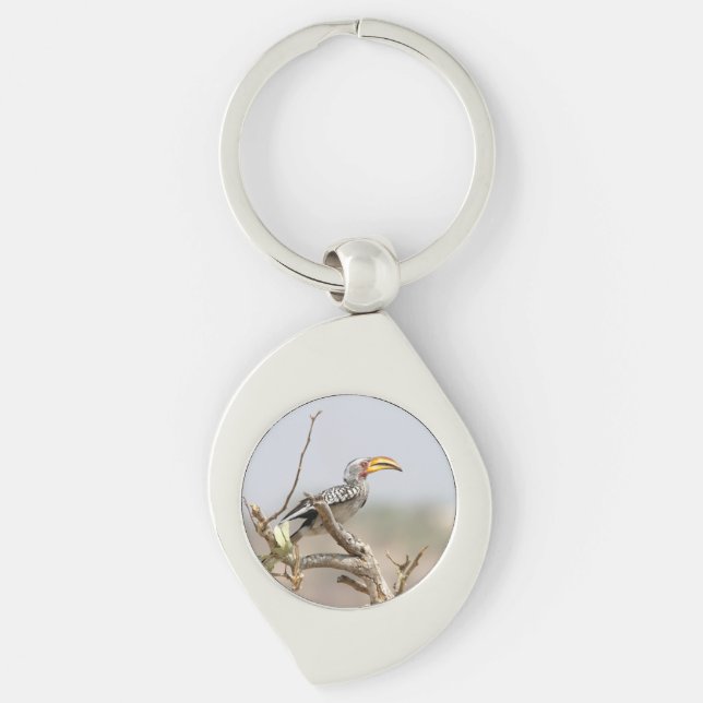 Yellow billed hornbill key ring (Front)