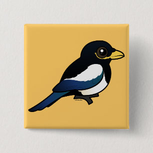 Yellow-billed Magpie 15 Cm Square Badge
