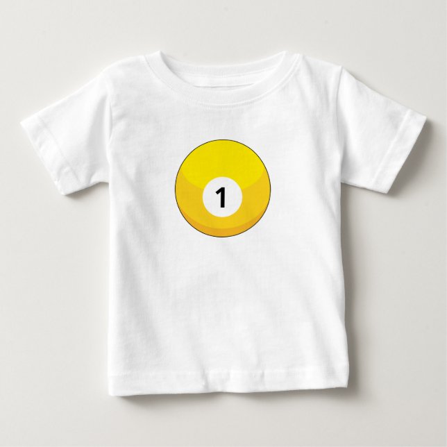 Yellow Billiard Ball Number One Baby T-Shirt (Front)