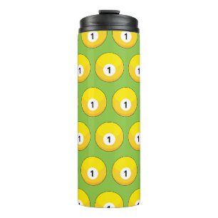 Yellow Billiard Ball Number One Pattern Thermal Tumbler