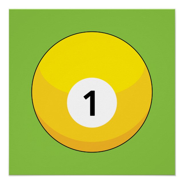 Yellow Billiard Ball Number One Poster (Front)