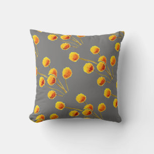Yellow Billy Button native Australian flower Cushion