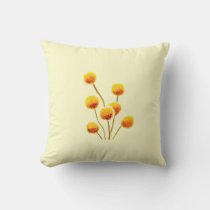 Yellow Billy Button native Australian flower Cushion
