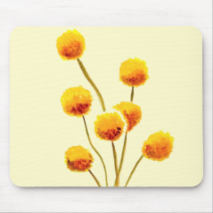 Yellow Billy Button native Australian flower Mouse Pad