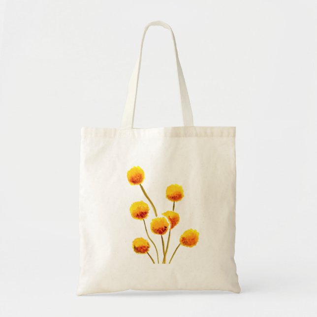 Yellow Billy Button native Australian flower Tote Bag (Front)