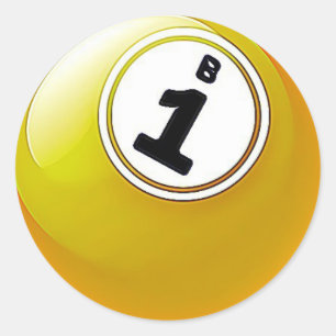 Yellow BINGO Ball Stickers
