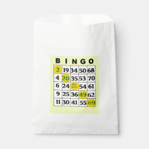 Yellow BINGO Card Party Favour Bag