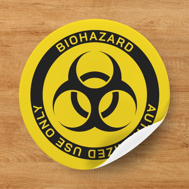 Yellow Biohazard Authorised Use Only Caution Classic Round Sticker (Yellow Biohazard Authorized Use Only Caution Classic Round Sticker
)