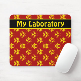 Yellow Biohazard Mousepad w/ Custom Text