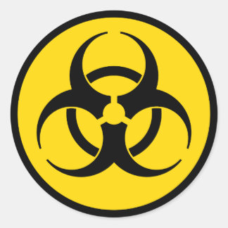 Yellow Biohazard Symbol Classic Round Sticker