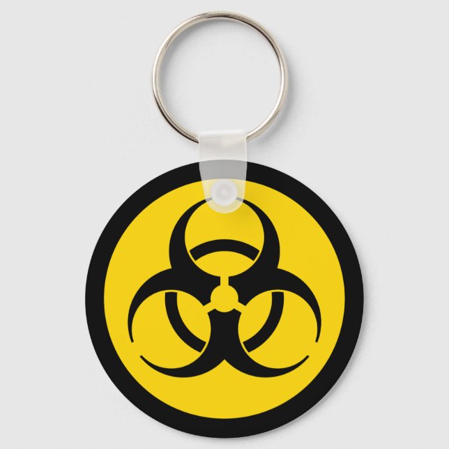 Yellow Biohazard Symbol Keychain (Front)