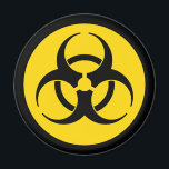 Yellow Biohazard Symbol Magnet<br><div class="desc">Universal biohazard symbol on a caution yellow background.</div>