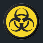 Yellow Biohazard Symbol Magnet<br><div class="desc">Universal biohazard symbol on a caution yellow background.</div>