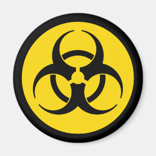 Yellow Biohazard Symbol Magnet