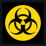 Yellow Biohazard Symbol Poster<br><div class="desc">Yellow and black biohazard symbol.</div>