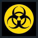 Yellow Biohazard Symbol Poster<br><div class="desc">Yellow and black biohazard symbol.</div>