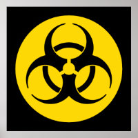 Yellow Biohazard Symbol Poster