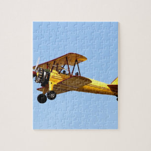 Yellow Biplane Jigsaw Puzzle