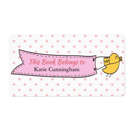 Yellow Bird, Banner, Bookplate Label Shipping Label