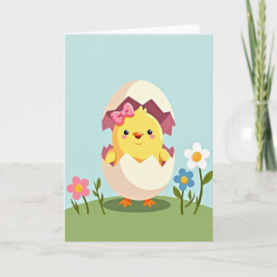 Yellow Bird Bow Hatchling Card