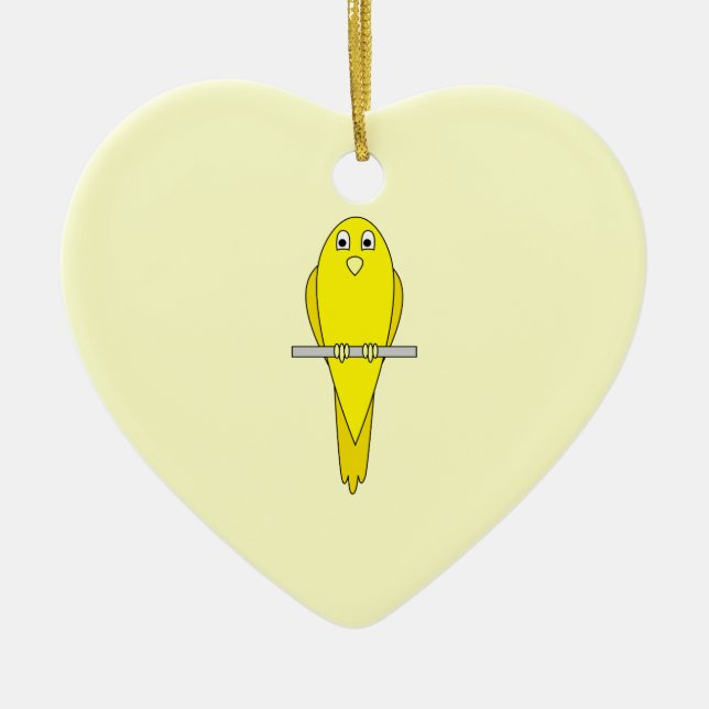 Yellow Bird. Canary. Ceramic Tree Decoration (Front)