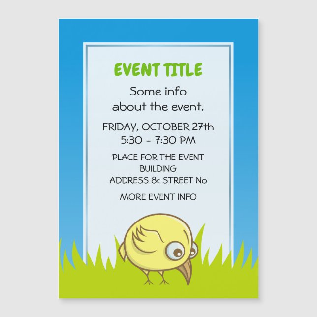 Yellow bird cartoon (Front)