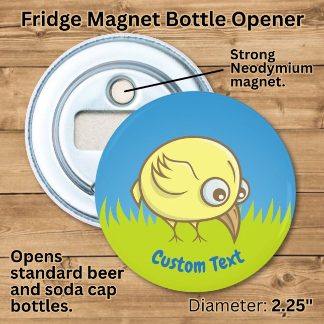 Yellow bird cartoon bottle opener (Creator Uploaded)