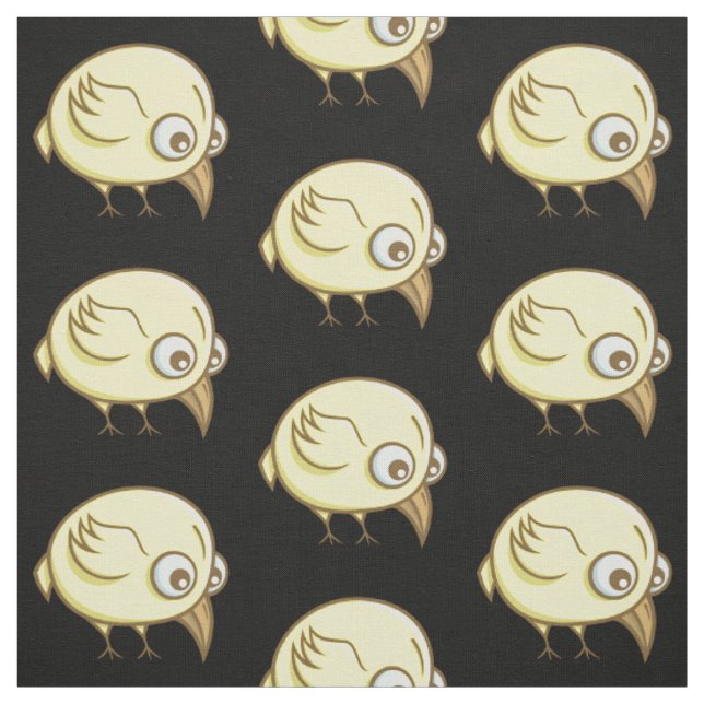 Yellow bird cartoon fabric (Swatch)