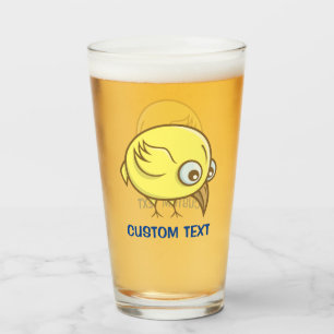 Yellow bird cartoon glass