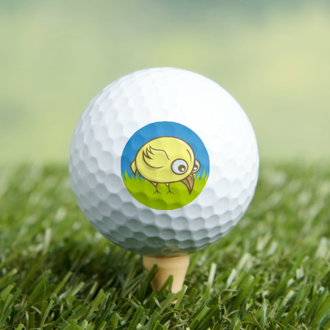 Yellow bird cartoon golf balls (Insitu Tee)