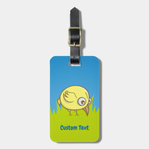 Yellow bird cartoon luggage tag