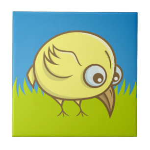 Yellow bird cartoon tile