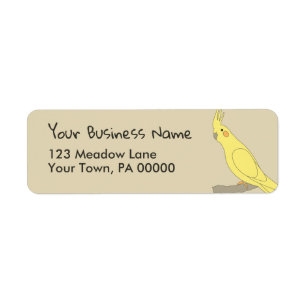 Yellow Bird Cockatiel Return Address Label